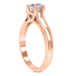 14K White Gold Six-Prong Engagement Ring Mounting 3.2mm -H'Hen Sale Store 14k gold six prong engagement ring mounting p 23164 back rose 20220426