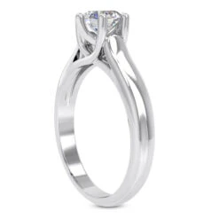 14K White Gold Six-Prong Engagement Ring Mounting 3.2mm -H'Hen Sale Store 14k gold six prong engagement ring mounting p 23164 back white 20220426