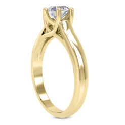 14K White Gold Six-Prong Engagement Ring Mounting 3.2mm -H'Hen Sale Store 14k gold six prong engagement ring mounting p 23164 back yellow 20220426