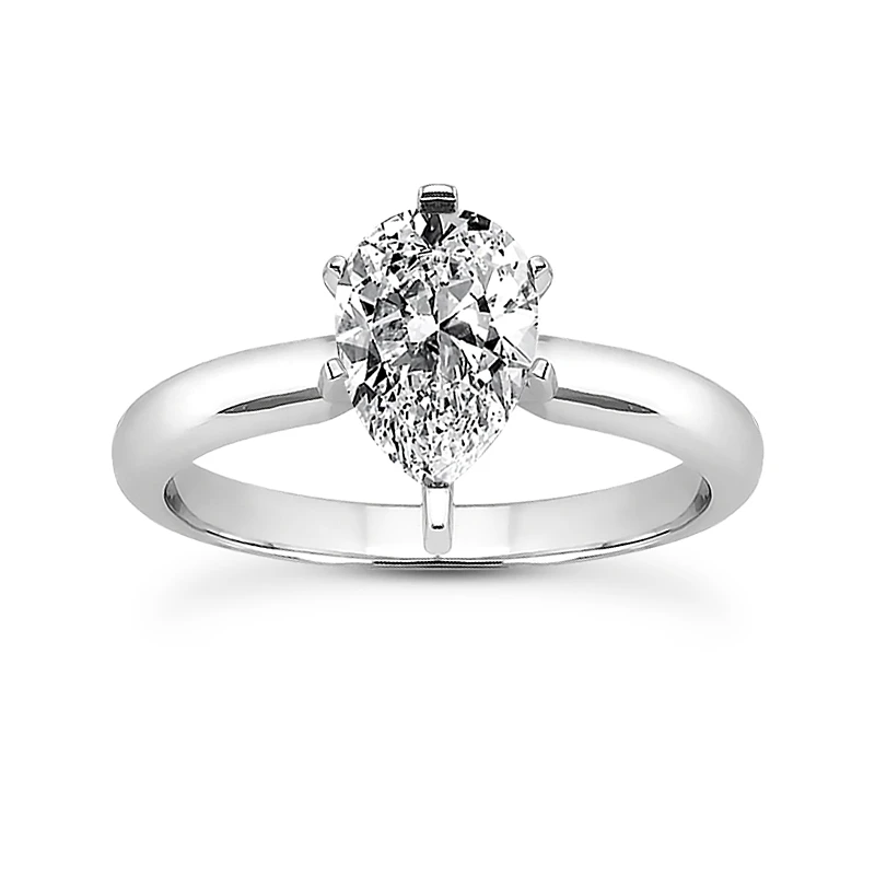 14K White Gold Six-Prong Solitaire Engagement Ring 0.75ct 3 14K White Gold Six-Prong Solitaire Engagement Ring 0.75ct