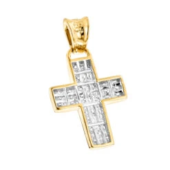 Unique 14K White Gold Small Diamond Cross Pendant 1.1ct Princess Cut Diamonds 11 Unique 14K White Gold Small Diamond Cross Pendant 1.1ct Princess Cut Diamonds -H'Hen Sale Store 14k gold small diamond cross pendant 150ct p 40105 backye