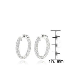 14K White Gold Small Inside Out Diamond Hoop Earrings For Women 2.7ct 1 Inch 13 14K White Gold Small Inside Out Diamond Hoop Earrings For Women 2.7ct 1 Inch -H'Hen Sale Store 14k gold small inside out diamond hoop earrings 242ct p 6933 rulerwh
