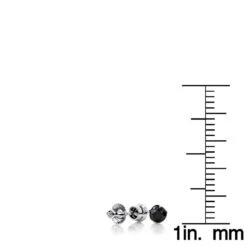 14K White Gold Solitaire Black Round Diamond Bezel Stud Earrings 0.25ct 3mm 12 14K White Gold Solitaire Black Round Diamond Bezel Stud Earrings 0.25ct 3mm -H'Hen Sale Store 14k gold solitaire black round diamond bezel stud earrings 025ct rulerwh