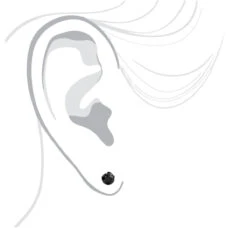 14K White Gold Solitaire Black Round Diamond Bezel Stud Earrings 1.5ct -H'Hen Sale Store 14k gold solitaire black round diamond bezel stud earrings 15ct bodwh