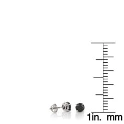 14K White Gold Solitaire Black Round Diamond Stud Earrings 0.25ct 13 14K White Gold Solitaire Black Round Diamond Stud Earrings 0.25ct -H'Hen Sale Store 14k gold solitaire black round diamond stud earrings 025ct rulerwh