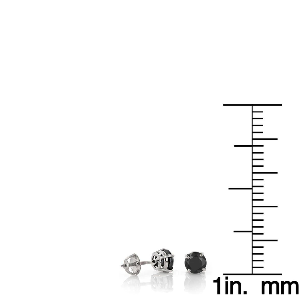 14K White Gold Solitaire Black Round Diamond Stud Earrings 0.25ct 8 14K White Gold Solitaire Black Round Diamond Stud Earrings 0.25ct - Image 6