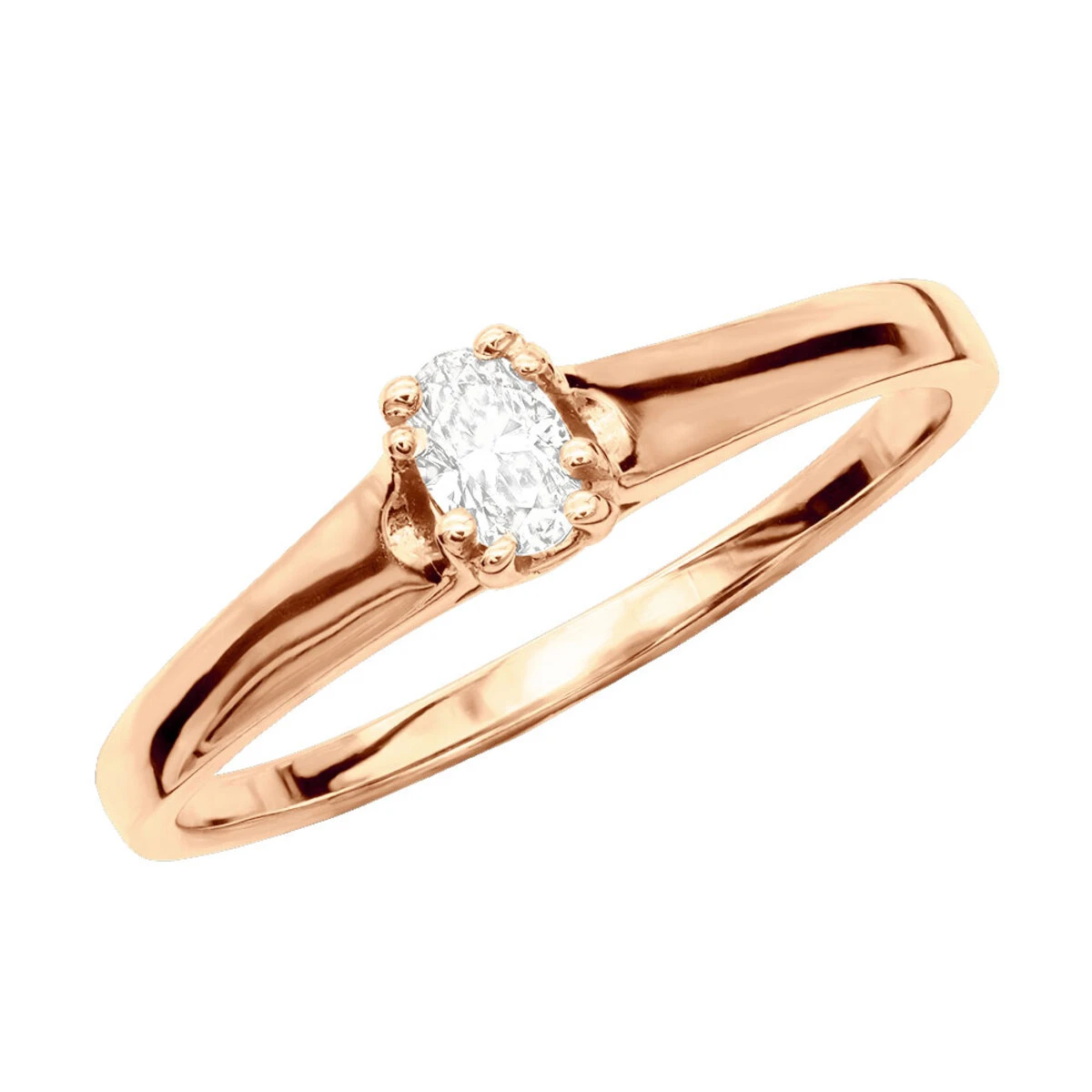 Affordable 14K Rose Gold Solitaire Engagement Ring 0.25ct 3.1mm 3 Affordable 14K Rose Gold Solitaire Engagement Ring 0.25ct 3.1mm