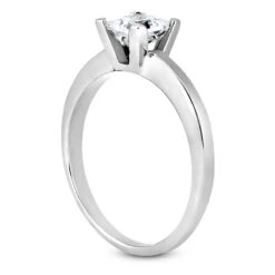 14K White Gold Low Set Solitaire Engagement Ring 0.40ct 2.8mm -H'Hen Sale Store 14k gold solitaire engagement ring 040ct p 25031 back white 20220426
