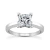 14K White Gold Low Set Solitaire Engagement Ring 0.40ct 2.8mm