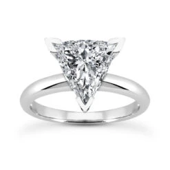14K White Gold Solitaire Engagement Ring 0.50ct 2.2mm
