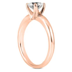 14K White Gold Solitaire Engagement Ring Set 0.50ct Band: 2.6mm, Eng.: 2.8mm -H'Hen Sale Store 14k gold solitaire engagement ring set 050ct p 23086 additional rose