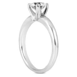14K White Gold Solitaire Engagement Ring Set 0.50ct Band: 2.6mm, Eng.: 2.8mm -H'Hen Sale Store 14k gold solitaire engagement ring set 050ct p 23086 additional white