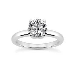 14K White Gold Solitaire Engagement Ring Set 0.50ct Band: 2.6mm, Eng.: 2.8mm -H'Hen Sale Store 14k gold solitaire engagement ring set 050ct p 23086 back white 20220426