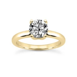 14K White Gold Solitaire Engagement Ring Set 0.50ct Band: 2.6mm, Eng.: 2.8mm -H'Hen Sale Store 14k gold solitaire engagement ring set 050ct p 23086 back yellow 20220426