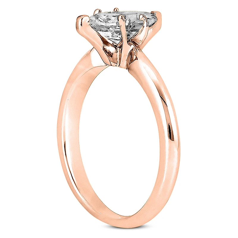 14K White Gold Solitaire Engagement Ring Set 0.50ct Band: 2.3mm, Eng.: 2.7mm 9 14K White Gold Solitaire Engagement Ring Set 0.50ct Band: 2.3mm, Eng.: 2.7mm - Image 7