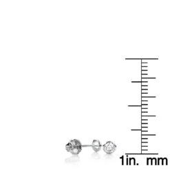 14K White Gold Solitaire Round Diamond Bezel Stud Earrings 0.25ct -H'Hen Sale Store 14k gold solitaire round diamond bezel stud earrings 025ct rulerwh