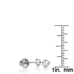 14K White Gold Solitaire Round Diamond Bezel Stud Earrings 0.75ct -H'Hen Sale Store 14k gold solitaire round diamond bezel stud earrings 075ct rulerwh