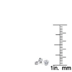 14K White Gold Solitaire Round Diamond Martini Stud Earrings 0.25ct -H'Hen Sale Store 14k gold solitaire round diamond martini stud earrings 025ct rulerwh