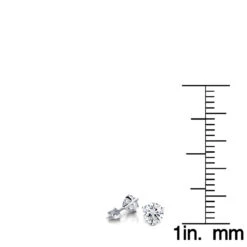 14K White Gold Solitaire Round Diamond Martini Stud Earrings 0.33ct -H'Hen Sale Store 14k gold solitaire round diamond martini stud earrings 033ct rulerwh