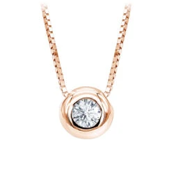 14K White Gold Solitaire Round Diamond Necklace Ladies Pendant With Chain 0.25ct -H'Hen Sale Store 14k gold solitaire round diamond necklace ladies pendant with chain 025ct ro