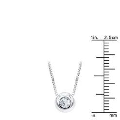 14K White Gold Solitaire Round Diamond Necklace Ladies Pendant With Chain 0.25ct -H'Hen Sale Store 14k gold solitaire round diamond necklace ladies pendant with chain 025ct rulerwh