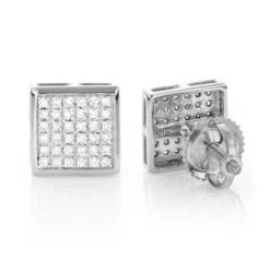 14K Yellow Gold Square Shaped Diamond Stud Earrings 0.41ct -H'Hen Sale Store 14k gold square shaped diamond stud earrings 041ct p 5934 wh