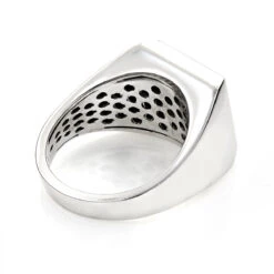 14K White Gold Square Shaped Men's Round Diamond Ring 0.88ct -H'Hen Sale Store 14k gold square shaped mens round diamond ring 088ct p 5880 backwh