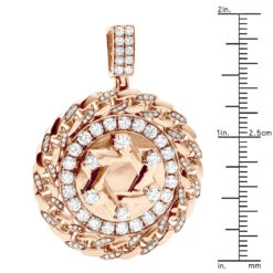 14K Rose Gold Star Of David Medallion Customizable 4 Carat Diamond Pendant -H'Hen Sale Store 14k gold star of david medallion customizable 4 carat diamond pendant 100672 ruler rose