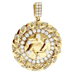 14K Rose Gold Star Of David Medallion Customizable 4 Carat Diamond Pendant -H'Hen Sale Store 14k gold star of david medallion customizable 4 carat diamond pendant 100672 yellow