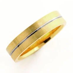 Stripe Wedding Band For Men 6mm 14K Yellow Gold 6 Stripe Wedding Band For Men 6mm 14K Yellow Gold -H'Hen Sale Store 14k gold stripe wedding band for men 5mm 2