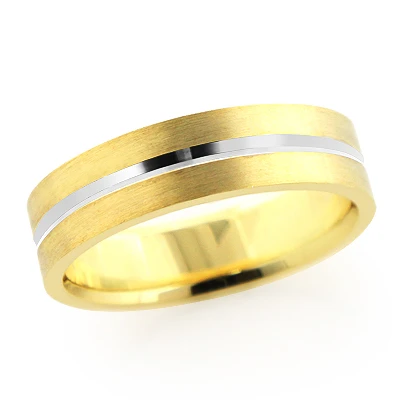 14K Yellow Gold Stripe Wedding Band For Men 6mm Wide 3 14K Yellow Gold Stripe Wedding Band For Men 6mm Wide
