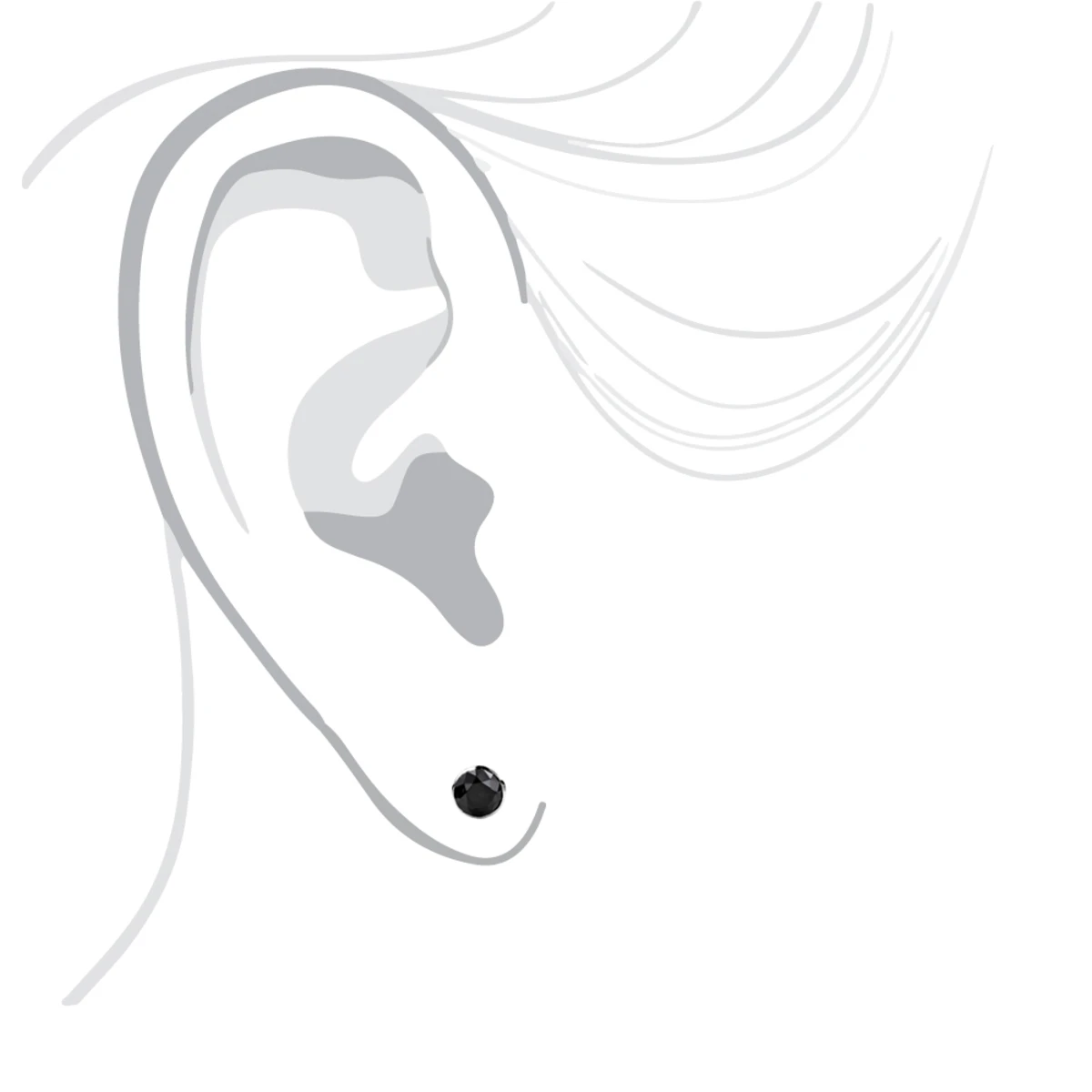 14K White Gold Black Diamonds Stud Earrings 1 Carat 5mm Bezel Setting 7 14K White Gold Black Diamonds Stud Earrings 1 Carat 5mm Bezel Setting - Image 5