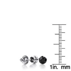 14K White Gold Black Diamonds Stud Earrings 1 Carat 5mm Bezel Setting 13 14K White Gold Black Diamonds Stud Earrings 1 Carat 5mm Bezel Setting -H'Hen Sale Store 14k gold stud earrings with black diamonds 1 carat p 6047 rulerwh