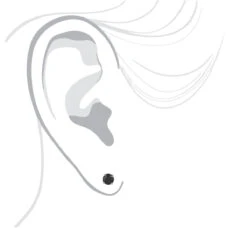 14K White Gold Stud Earrings With Prong Set Black Diamonds 1 Carat 5mm -H'Hen Sale Store 14k gold stud earrings with black diamonds 1 carat p 6054 bodwh