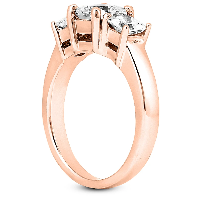 14K White Gold Three Stone Diamond Engagement Ring 0.64ct 2.7mm 8 14K White Gold Three Stone Diamond Engagement Ring 0.64ct 2.7mm - Image 6