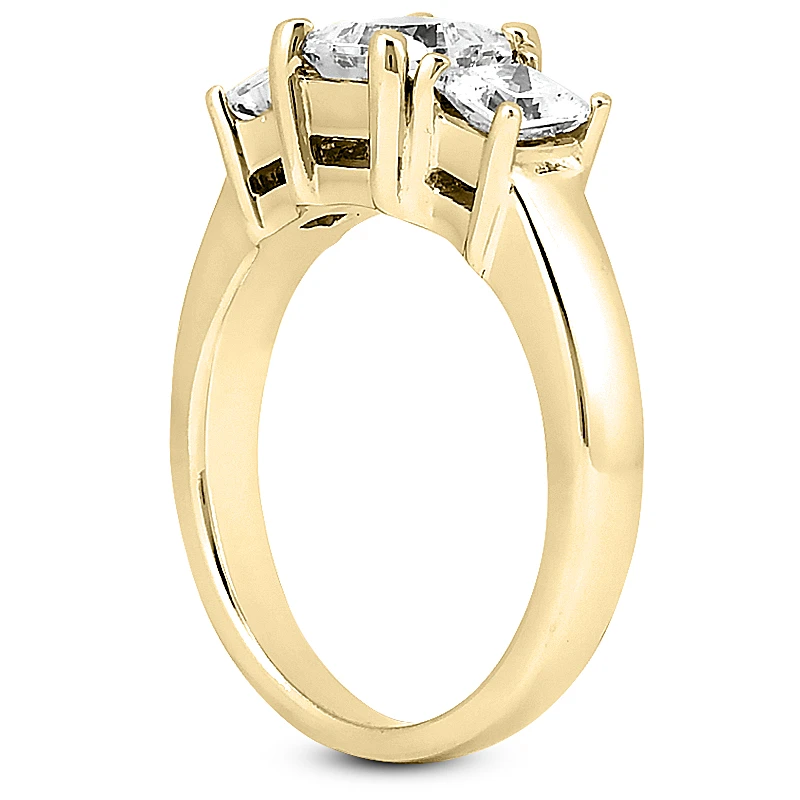 14K White Gold Three Stone Diamond Engagement Ring 0.64ct 2.7mm 7 14K White Gold Three Stone Diamond Engagement Ring 0.64ct 2.7mm - Image 5