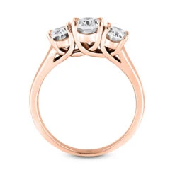 14K White Gold Three Stone Diamond Engagement Ring 0.75ct 3.17mm -H'Hen Sale Store 14k gold three stone diamond engagement ring 075ct p 24651 additional rose