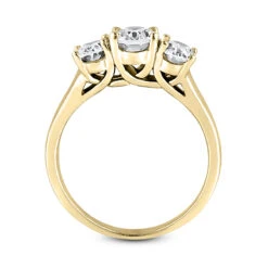 14K White Gold Three Stone Diamond Engagement Ring 0.75ct 3.17mm -H'Hen Sale Store 14k gold three stone diamond engagement ring 075ct p 24651 additional yellow