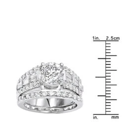 14K White Gold Unique Designer G/VS Diamond Engagement Ring Set 3.75ct By Luxurman 13 14K White Gold Unique Designer G/VS Diamond Engagement Ring Set 3.75ct By Luxurman -H'Hen Sale Store 14k gold unique designer gvs diamond engagement ring set 375ct by luxurman rulerwh