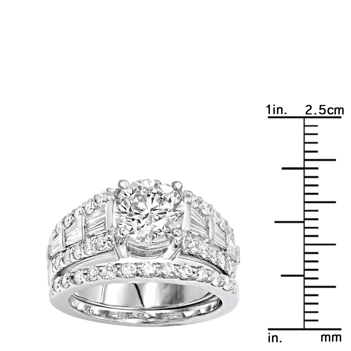 14K White Gold Unique Designer G/VS Diamond Engagement Ring Set 3.75ct By Luxurman 8 14K White Gold Unique Designer G/VS Diamond Engagement Ring Set 3.75ct By Luxurman - Image 6