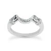 Thin 14K White Gold Unique Diamond Engagement Band 0.07ct