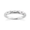 Thin 14K White Gold Unique Diamond Engagement Band 0.13ct