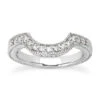 Thin 14K White Gold Unique Diamond Engagement Band 0.20ct