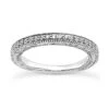 Ultra Thin 14K White Gold Unique Diamond Engagement Band 0.21ct