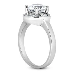 14K White Gold Unique Diamond Engagement Ring 0.62ct 2.20mm -H'Hen Sale Store 14k gold unique diamond engagement ring 062ct p 23917 back white 20220426