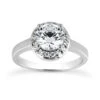 14K White Gold Unique Diamond Engagement Ring 0.62ct 2.20mm