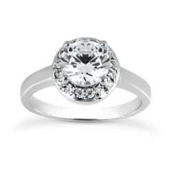 14K White Gold Unique Diamond Engagement Ring 0.62ct 2.20mm