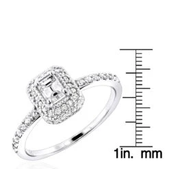 14K White Gold Unique Diamond Engagement Ring 0.75ct -H'Hen Sale Store 14k gold unique diamond engagement ring 075ct p 23664 rulerwh