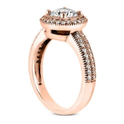 14K White Gold Unique Diamond Engagement Ring 0.76ct 3.3mm -H'Hen Sale Store 14k gold unique diamond engagement ring 076ct p 23889 back rose 20220426