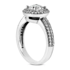 14K White Gold Unique Diamond Engagement Ring 0.76ct 3.3mm -H'Hen Sale Store 14k gold unique diamond engagement ring 076ct p 23889 back white 20220426